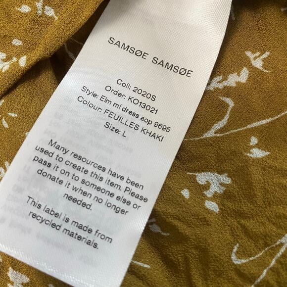 Samsoe Samsoe Pleated Elm Midi Sheer Dress Women’s Size Large Minimalist Flowy - Picture 3 of 10